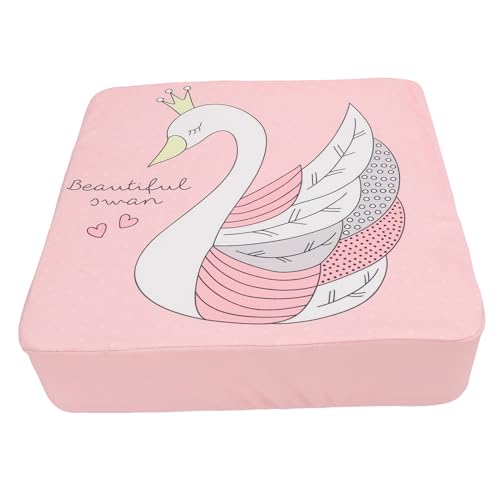 Toddler Booster Seat for Dining Table, Non Slip Washable Thick Chair Seat Pad Mat Chair Increasing Pad Cartoon Booster Chair Increasing Cushion for Kids (Swan)