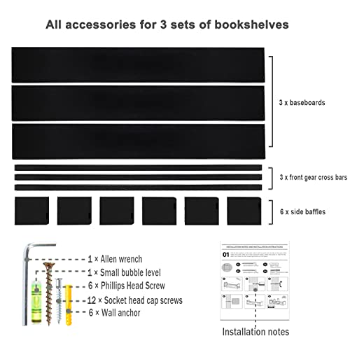 Hanging Nursery Bookshelves For Wall Nursery Black Kids Bookshelf Wall Baby Book Shelf Organizer Playroom Shelves Wall Bookshelves Kids Shelves And Storage For Wall 36 Inch A Set Of 3 Same Sizes #TOP5