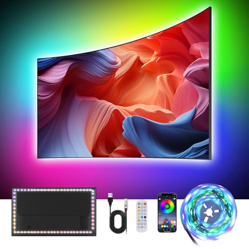 RGB+IC Ruban LED 1m, avec intelligent APP et 2.4G RF Télécommande, Musique Synchroniser, USB LED Intégration IC Éclairage for 40 à 60 pouces TV/PC