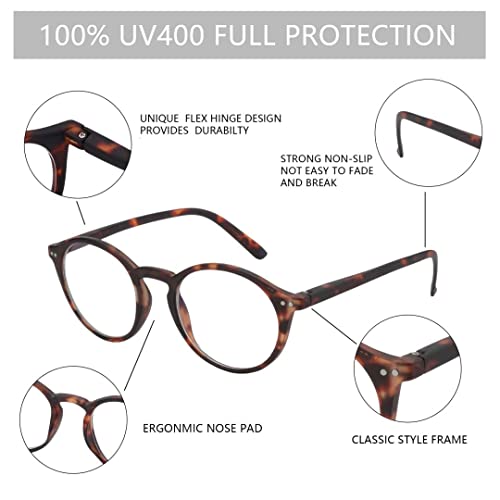 Image of BLUEMOKY Reading Glasses for Women Men, Blue Light Blocking Glasses 2 Pack, Computer Readers, Spring Hinge