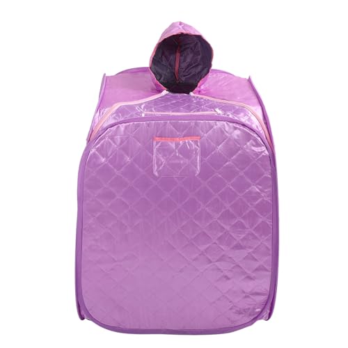 Image of Brrnoo Portable Steam Sauna Personal Foldable Sauna Tent with Remote Control 2L Steam Pot 9 Temperature Settings for Home Indoor Spa Relaxation (Light Purple)