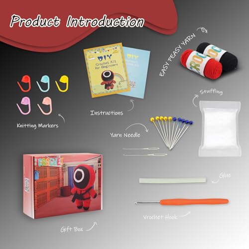 Image of Crochet Kit for Beginners,Crochet Kit Amigurumi Crocheting Animals Kits with Step-by-Step Video Tutorials, Knitting Starter Pack for Adults and Kids