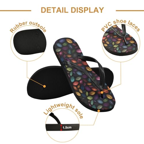 Flip Flop Sandals Colorful Football Print for Women Men Beach Outdoor XS3