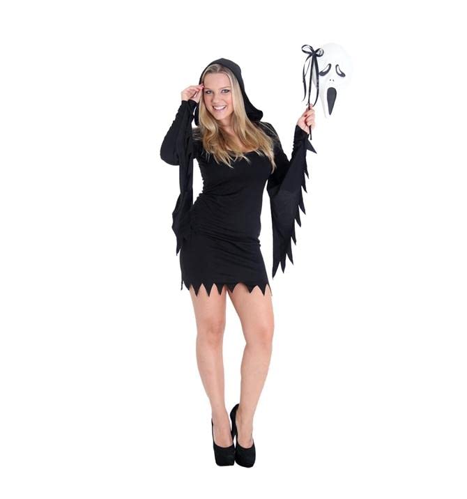 Fantasia Panico Feminina Adulta Com Máscara Halloween 36 a 48 (M 42-44)