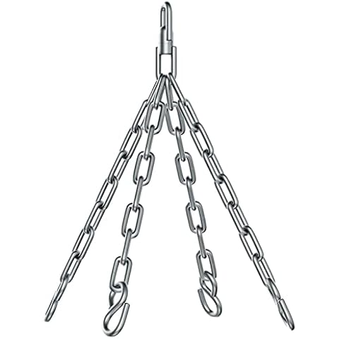 Punch Bag Chain by Athletics Gear - Boxing Bag Hanger Chain, Heavy Duty Stainless Steel, 48cm length, 4 Hook, 360 Degree Rotation Swivel, Hold up to 150Kg weight Cover
