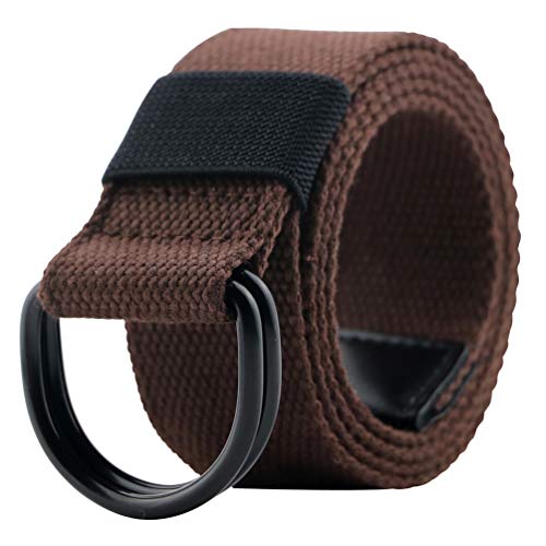 Image of Web Fabric Canvas Belt for Men Women with Double D Ring Buckle 1.5in Wide