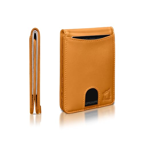 Kingly Cash Pocket Slim Wallet for Men - RFID Blocking Leather Card Holder - Minimalist Men’s Wallet for Front Pockets - Holds 1-15 Cards & Cash - Durable Italian Leather Wallets