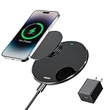 Eazpower Wireless Phone Charger for Popsocket/OtterBox/Thick Cases Up to 10mm - 15W Max Wireless Charging Pad Compatible with iPhone 14/13/12/11 and Samsung Galaxy S23/S22 (Adapter Included)