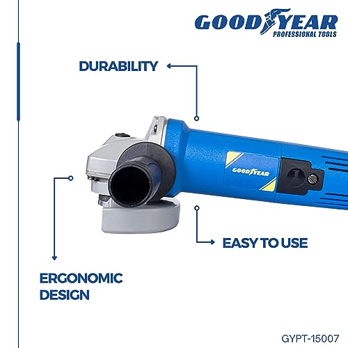Image of Goodyear Angle Grinder Machine, 900W, 4 inch(100mm), 11000 RPM, 3 Position Auxilary Handle For Grinding, Angle Grinder Machine For Metal Working, Grinding, Polishing & Cutting, Home & DIY Use, Copper