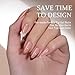 BTArtboxnails XCOATTIPS Press on Nails Almond - Skin Tones French Tip Nails, Medium Soft Gel Nail Tips with Nail Gel, French Protecting Duo, Nail Lamp, All in One Fake Nail Extension Kit