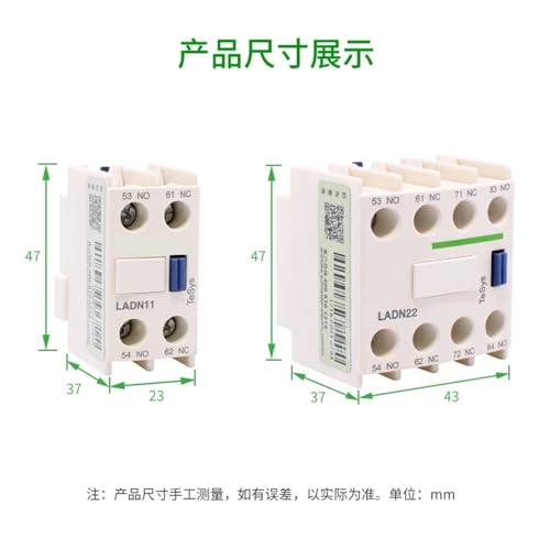 Contacto auxiliar LADN02C frontal de 1 unidad para bloques de control eléctrico 3