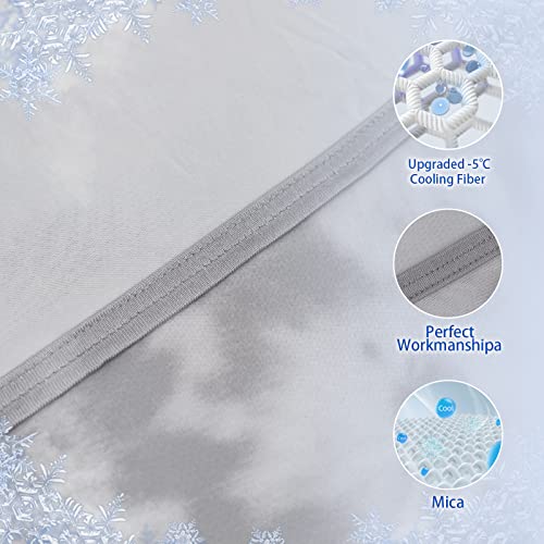 Choshome Cooling Blanket Throw Size, Double Sided Cold Effect Arc-Chill Q-Max>0.5 Cooling Blankets For Hot Sleepers And Night Sweats, Lightweight Cold Breathable Summer Blanket, 50"*70" Gray #TOP4
