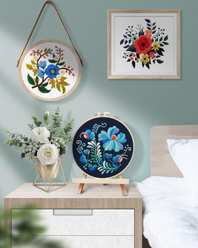 Image of TINDTOP 3 Sets Embroidery Kit for Adults, Floral Embroidery Practice Kit | for Beginners Include Embroidery Cloth Hoops Threads for Craft Lover Hand Stitch with Embroidery Skill Techniques