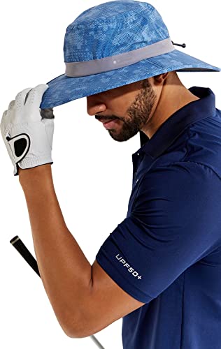 Coolibar Upf 50+ Men's Women's Fore Golf Hat - Sun Protective (Large/X-Large- Blue Digital Camo) #TOP1