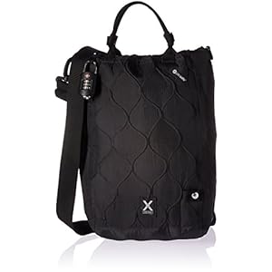 Pacsafe Travelsafe X15-16 Liter Portable Lockbox for Travel (Flat Design) – Fits 15 inch Laptop incl. TSA Accepted Combination Lock with Patented, Stainless Steel Mesh (Black)