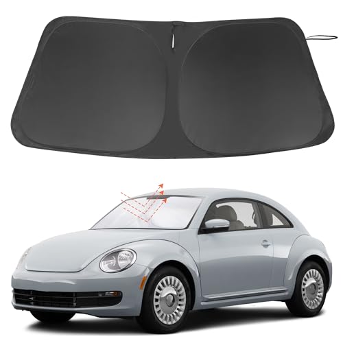 Image of Windshield Sun Shade Custom Fit for 2012-2019 Volkswagen VW Beetle Accessories Foldable Sunshade Sun Blocker Protect Car from Sun Rays & Heat Damage Keep Car Cooler