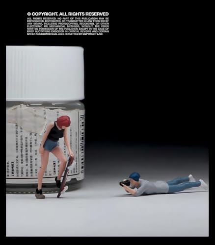 Scenpoch 1:64 Scale Hand-Painted Resin Red-haired Skateboard Girl - HO Compatible Diorama Model for Train Scenes, Architectural Displays, Collectors & Hobbyists