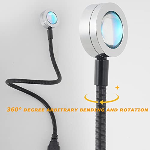 Sunset Lamp Projection, Usb Small And Convenient Sun Projector Lamp 360 Degree Rotation For Photography/Party/Home Decor/Bedroom Living Room Bring Modern Sunset Red Lamp (Rainbow) #TOP2