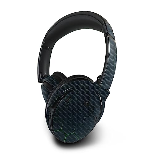 Image of MightySkins Carbon Fiber Skin Compatible With Bose QuietComfort 45 Headphones - Acid Hex | Protective, Durable Textured Carbon Fiber Finish | Easy To Apply, Remove, and Change Styles | Made in the USA