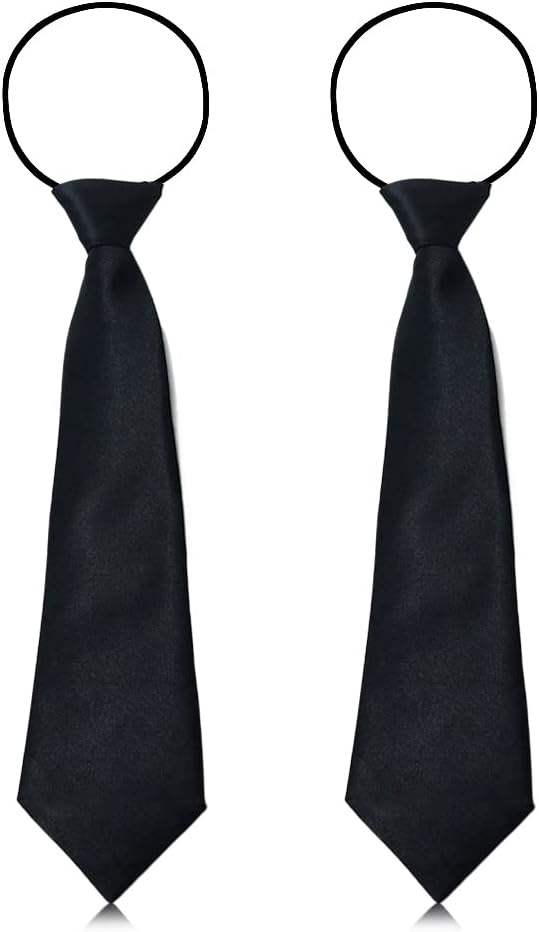 RUGUOAKids School Tie Boys Shirt Thin Pre Tied Neckties Youth Children Satin Plain Solid Color Toddler Girls Elastic Slim Ties for Uniforms Weddings