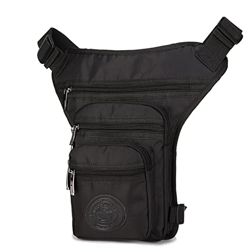 LTLWSH Bolsa De Pierna para Hombre Mujere Motocicleta Crossbody Hombro Bolso de Cintura Riñonera Fanny Pack Paquete Montar Viajes Senderismo Ciclismo Táctico Bag,Negro Cover