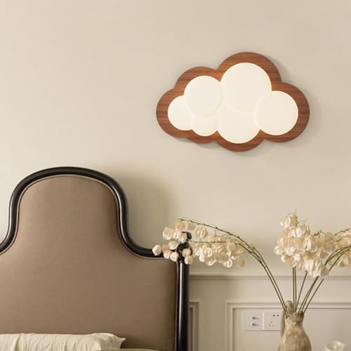 Applique nuage bois d'intensité réglable pour chambre à coucher - 5
