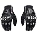 Steel Outdoor Reinforced Brass Knuckle Motorcycle Motorbike Powersports Racing Textile Safety Gloves ... (Medium, Black)