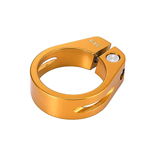 X AUTOHAUX 34.9mm Aluminium Alloy Bike Seat Post Clamp Seat Post Clip Gold Tone - Image 4