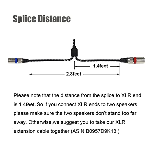 Mugteeve Dual Xlr To 1/8 Stereo Aux Cable, 10Ft Double Xlr Male Y Splitter Cord To 3.5Mm Trs Mini Headphone Jack, Ofc Shield No Hum No Buzz, For Studio Monitor Speakers, Laptop, Dmx Adapter #TOP4