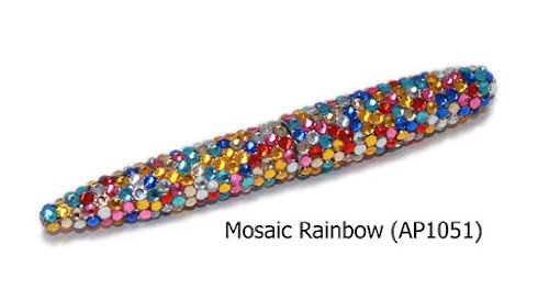 BG247 Mosaic Rainbow Crystal Rhinestone Roller Ball Pens | 5-Pack