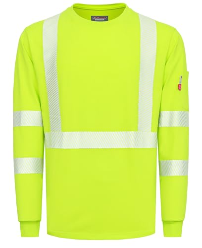 Image of VATRENUS FR Shirts for Men High Visibility Flame Resistant Shirts 17oz Hi-Vis Reflective Shirts Men