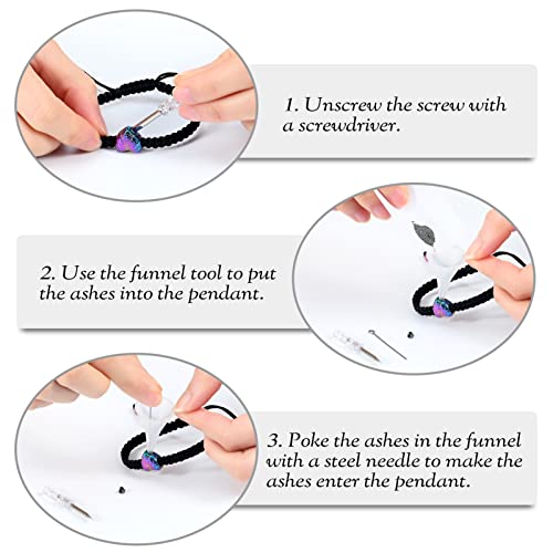 Bracelet urne cœur pour cendres ajustable, solution deuil discrète - 6