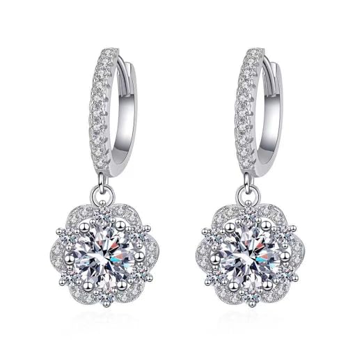 Boucles d'oreilles moissanite pendantes en argent sterling pour sublimer vos tenues