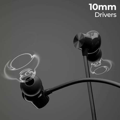 Image of Zebronics Escape 80 Wireless Neckband, 18H Playback, 10mm Drivers, Type-C Charging with Built-in Battery, Rapid Charging, MagSnap, ENC, Gaming Mode, Dual Pairing, BT v5.3, Voice Assistant (Black)