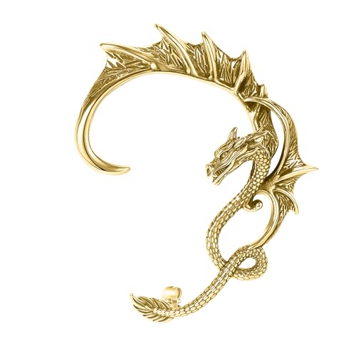 Boucle d'oreille dragon en acier inoxydable rétro argenté, un bijou de cartilage punk chic