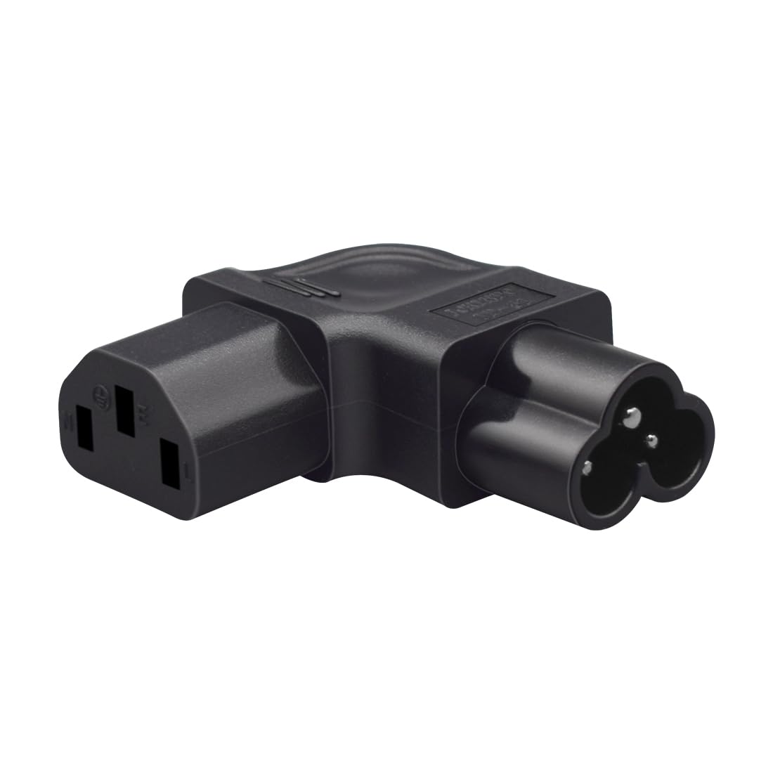 Strhowill C6 to C13 Left-Angled Power Adapter, C6 Male to C13 Female Conversion, Suitable for Power Connection of C6 Plug Devices (such as certain