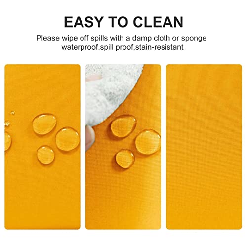 DWCN Halloween Decoration Table Cloth Wipeable Tablecloths Wipe Clean Tablecloth Rectangular Yellow Table Cloth 140x280cm(55x110in) Water Resistant Tablecloth Polyester - Image 2