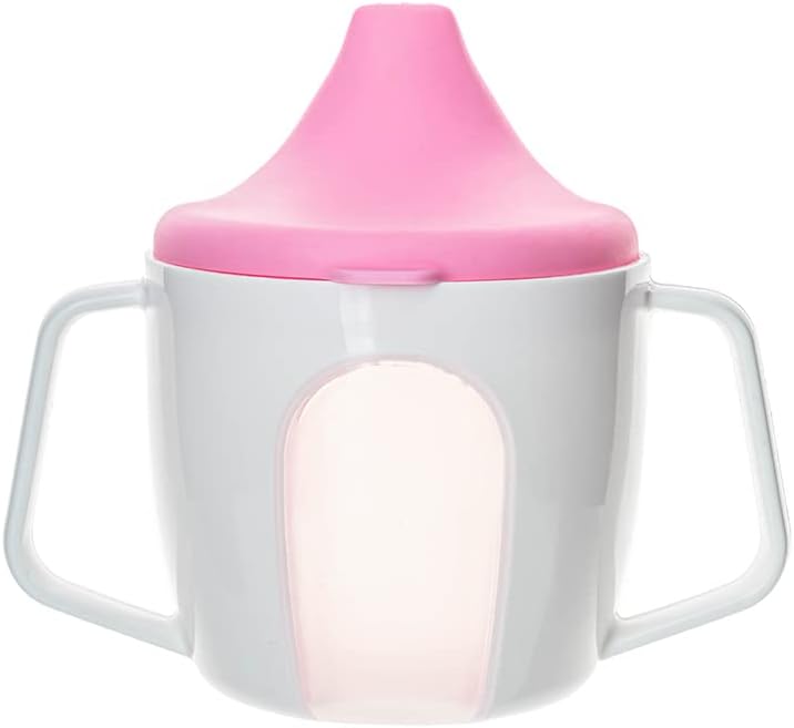 ZOYII KHANIX Baby Sippy Cup with Support Handles for 1 Month-2 Years Babies, Toddler Cup Infants with Spill Proof BPA-Free, Latex Free, Phthalate Free Learner Cup for Toddler, 5oz Pink