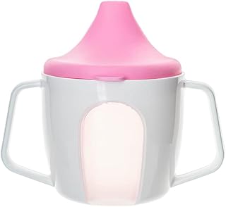 ZOYII KHANIX Baby Sippy Cup with Support Handles for 1 Month-2 Years Babies, Toddler Cup Infants with Spill Proof BPA-Free, Latex Free, Phthalate Free Learner Cup for Toddler, 5oz Pink