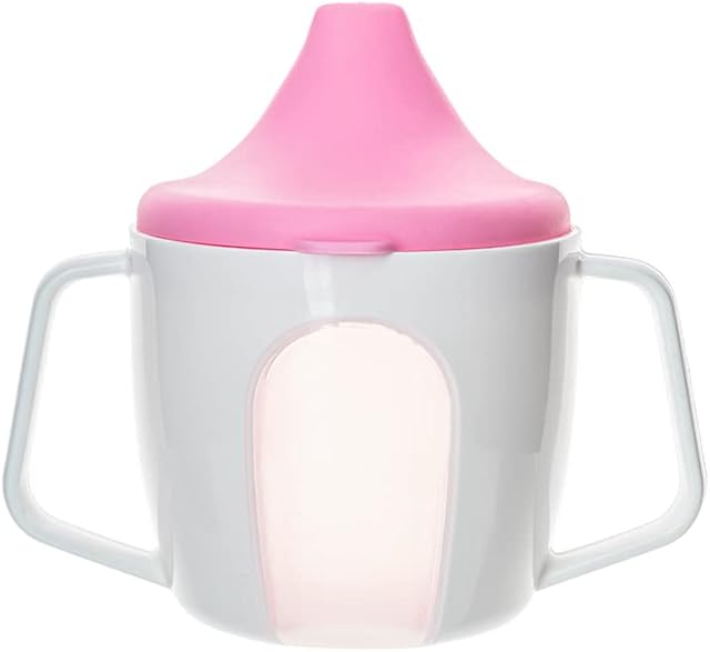 ZOYII KHANIX Baby Sippy Cup with Support Handles for 1 Month-2 Years Babies, Toddler Cup Infants with Spill Proof BPA-Free, Latex Free, Phthalate Free Learner Cup for Toddler, 5oz Pink