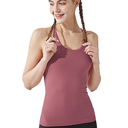 Image of sphinx cat Yoga Racerback Tank Top for Women with Built in Bra,Women's Padded Sports Bra Fitness Workout Running Shirts
