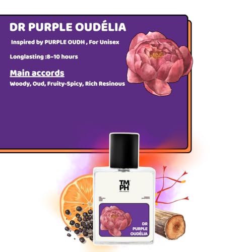 Image of TMPerfumehouseDr Purple Oudelia EDP for Men & Women | Oud-Woody, Floral & Long Lasting Perfume Spray | Oud, Warm spicy & Marine Fragrance | Luxury Gift for Him & Her | TMPH | 50ml