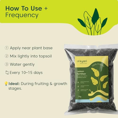 Image of Kyari Lemon Fertilizer for Lemon & Citrus Plants 1kg | Plant Food for Healthy Growth, Greener Leaves & Better Fruiting | Nutrient-Rich Fertilizer for Home Garden Plants