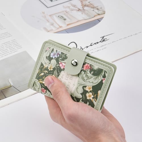 Image of RNIEGA Card Holder for Women Small Womens Wallet Vegan Leather RFID Blocking Transparent Card Case with 22 Slots