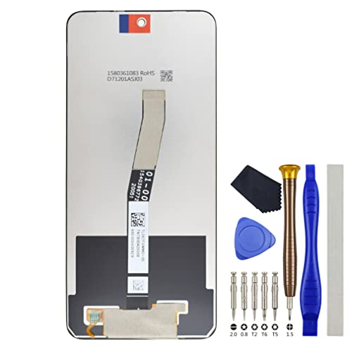 Full LCD Digitizer Touch Screen Assembly Replacement for Xiaomi Redmi Note 9 Pro Redmi Note 9S Including Tool Kit Black 6.67"