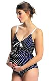 Petit Amour Antonie PA-SW-0176 - Bañador premamá con copa B/D para mujer Blau & Weiss