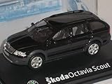 Größe ca 10 cm SKODA OCTAVIA II 2 SCOUT 4x4 SCHWARZ MAGIC 011D 1/43 ABREX MODELLAUTO MODELL AUTO