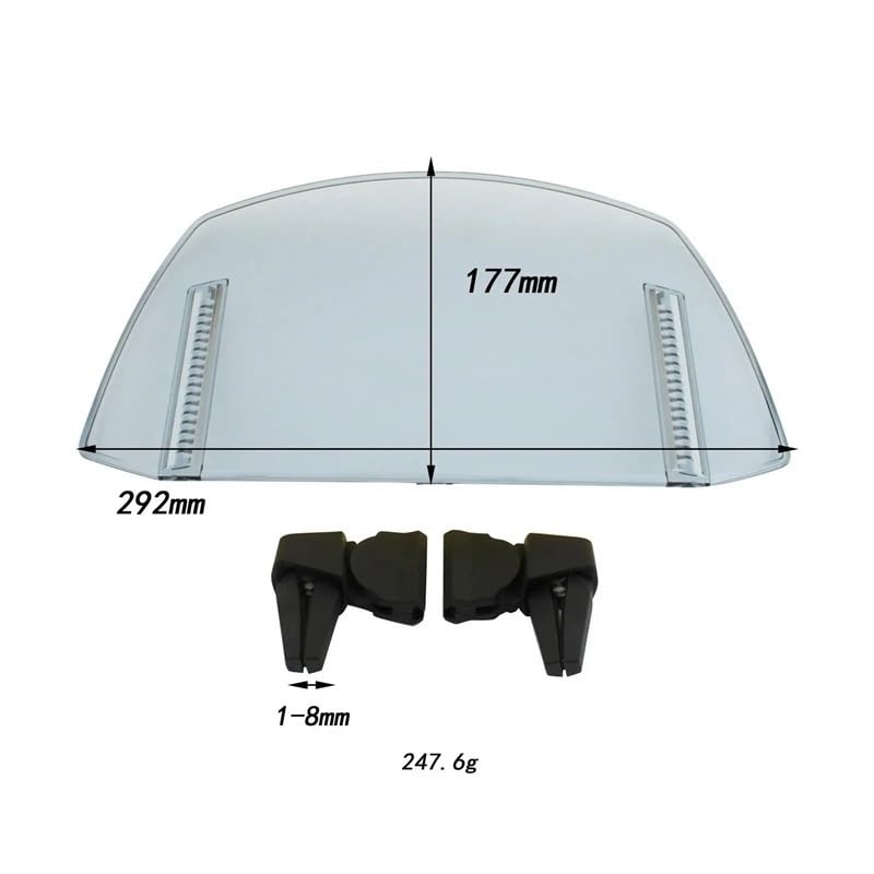 Extension pare-brise moto en acrylique premium et becquet de précision rigide