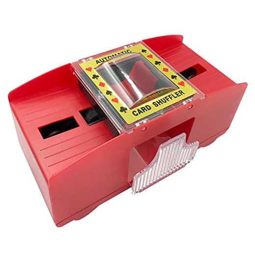 Yuanhe Casino Automatic Card shuffler - 2 Deck Red Battery-Operated Electric Shuffler, Casino Card Game Table Accessories