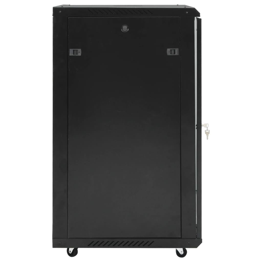 vidaXL Coffret de réseau 18U 19" IP20 Noir 60x60x100 cm, Coffret de réseau sur Pied, Armoire de données, Support de réseau